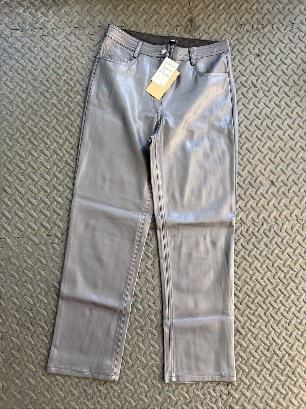 Halogen Gray Faux Leather Pants